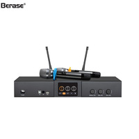 Berase KS-400 audio güç amplifikatörü profesyonel dijital ses sistemi amplifikatörü dahili 2 adet kablosuz mikrofon