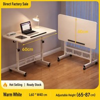 Table de chevet réglable en hauteur, bureau pour ordinateur portable, pliable avec roulettes pour lit, maison, bureau, lecture, repas, plateau sur lit, portable, pour l'étude