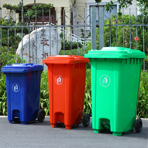 Longbang HDPE đứng im lặng Phong Cách Thương mại khối chân bàn đạp kín nhiều kích thước <span class=keywords><strong>100l</strong></span>/120L/240L Thùng rác ngoài trời - Product Image 2