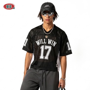 Maillots de sport personnalisables pour hommes grandes tailles, avec lettres, épaules tombantes, haute qualité, 100 % polyester, coupe droite, t-shirt en maille respirant pour hommes - Product Image 1