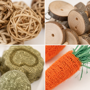 Surtido de Juguetes de Madera para Mascotas Pequeñas (Hámster, Conejillo de Indias, Conejo y Loro) - Artículos para Masticar Hechos en Yantai, Shandong - Product Image 2