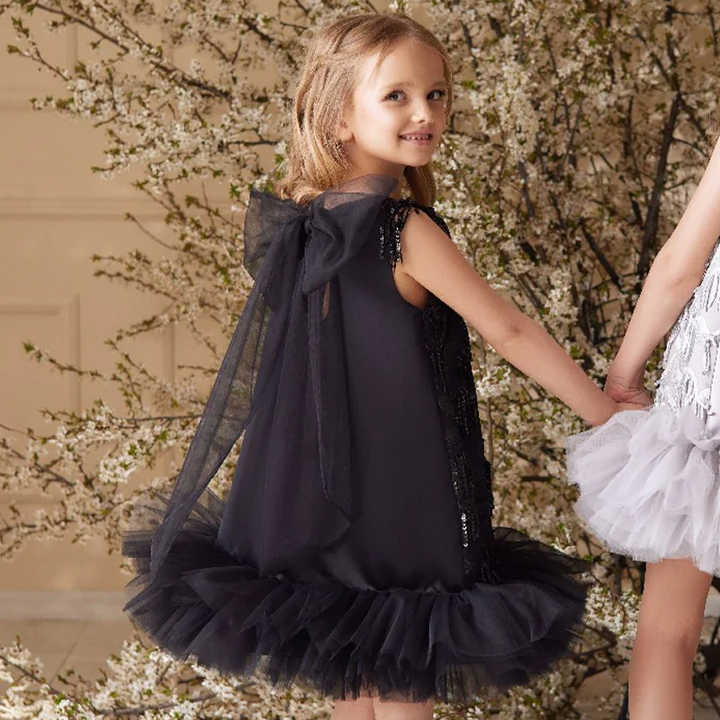 Baby Girl Flower Dress Kids Bridemaid Wedding Dresses For Children White Ball Gowns Girls Boutique Party Wear Elegant Frocks
