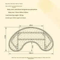 Mesa y Silla de Plástico Resistente para Educación Temprana Infantil, Escritorio de Estudio para Bebés, Escritorio Multifuncional Ajustable Tipo Luna
