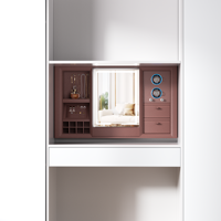 Solution de rangement intelligente à hauteur réglable, table de maquillage avec miroir et éclairage LED, et remontoir de montres