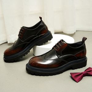 Zapatos de Cuero Dashing Head con Suela Gruesa, Estilo Británico Retro y Casual, Tendencia Clásica de Moda, Zapatos de Negocios para Hombre - Product Image 3