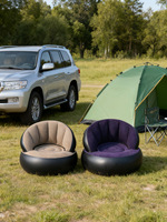 Canapé gonflable léger en tissu PVC floqué, fauteuil de relaxation portable pour le camping, la maison, le salon et les sorties en plein air