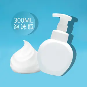 Botol perawatan pribadi cuci tangan plastik 300ml, botol busa Krim Pembersih Wajah cap Dispenser sabun cair bunga kualitas tinggi
