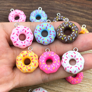 Colgante de donut de resina colorido para hacer pulseras, accesorio de joyería DIY, forma redonda, material de plástico epoxi - Product Image 3