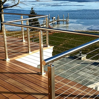 Rampe de balcon extérieure moderne en acier inoxydable 304 316 HIMOWAY, faible entretien, avec clôture de sécurité, installation facile en DIY