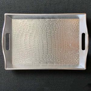 Plateau rectangulaire 3 tailles à double placage pour hôtels et ménages Bol à fruits Assiette décorative avec poignée - Product Image 6