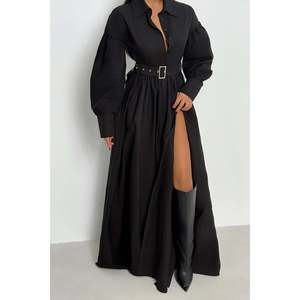 ชุดราตรีสีดำแบบมีดีเทล สายเดี่ยว คอสูง ประดับด้วยลูกปัด ผ้าโพลีเอสเตอร์ ไซส์ XS และ XL - Product Image 4