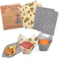 Envoltura de cera de abejas orgánica, envoltorio de comida reutilizable, tela de algodón de alta calidad, embalaje de bolsa de grado a Natural, 0,05
