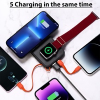3 en 1 20W Cargador inalámbrico Mini estación de energía portátil con Soporte para reloj y teléfono Micro USB a prueba de agua