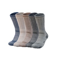 Chaussettes de travail nord-américaines en gros en stock, à poils ras, mélange polyester/acrylique, tissage à double aiguille à fil inversé