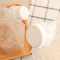 Prêt à Expédier 1L 2L 5L Sac d'Emballage de Liquide de Bière en Plastique Transparent Stand up Riz Grains Transparent Boisson Bec Poche avec Poignée