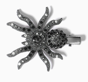 Pinza para el pelo de Halloween, de aleación negra con diamantes de imitación, tipo pico de pato. - Product Image 3