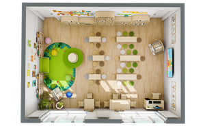 Meubles de garderie, table et chaises pour enfants, ensemble de meubles pour enfants, salle de lecture de maternelle, produits <span class=keywords><strong>en</strong></span> <span class=keywords><strong>bois</strong></span> personnalisables - Product Image 3