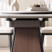 Table à manger moderne de luxe avec plateau en marbre, ensemble de 4 à 6 chaises, meubles de salle à manger, table et chaises pliantes pour salle à manger