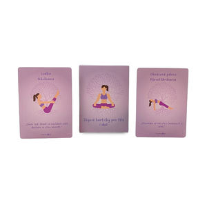 Prix d'usine Conception personnalisée personnalisée de haute qualité Lamination mate étanche Parent et enfant Yoga <span class=keywords><strong>Pose</strong></span> et carte de méditation - Product Image 2
