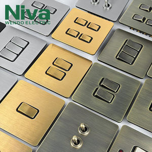 נירוסטה קיר מפסק כפתור 1 כנופיה בריטניה רגיל מתג אור ברונזה חשמלי ו שקעים הביתה - Product Image 3