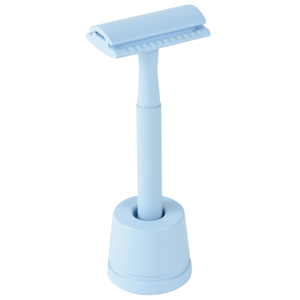 Rasoir de sécurité classique rose pour femme, éco-responsable, à double lame, 3 pièces, réutilisable, avec support, pour le corps - Product Image 1