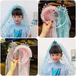 Ice Elsa Và Anna Cosplay Dài Bện Công Chúa Tóc Phụ Kiện Thân Thiện Với Môi Cô Gái Trẻ Em Trang Phục Headband Tóc Vương Miện - Product Image 3