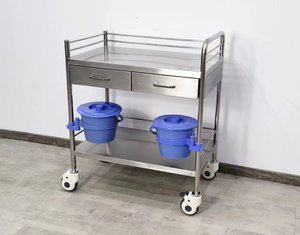 Multi Purpose 3 Tier Stainless Steel <strong>Dressing</strong> <strong>Trolley</strong> With Wheels For Hospital Clinic Home Office Use - Product Image 3