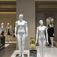 Maniquí de Exhibición para Ropa Deportiva, Torso de Fibra de Vidrio, Figura de Hombre/Mujer/Robot con Articulaciones Móviles