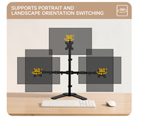 KHCOOHOO Stock LCD Computermonitorbeugel Dubbele Monitorarm Stand Laptop Bureausteun 32 Inch Aluminium Staal 360 Graden Draaibaar Zwart