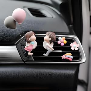 SOCELI สำหรับคู่รัก ที่หนีบช่องแอร์รถยนต์ พลาสติกแข็ง น้ำหอมปรับอากาศ กลิ่นหอมธรรมชาติ ติดทนนาน ของตกแต่งงานแต่งงานสุดหรู - Product Image 1