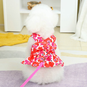 Leash <strong>Harness</strong> <strong>Dress</strong> for Dogs, Suitable for Teddy and Pomeranian Pets, Cute and Fashionable Pet Dog Clothes for Spring/Summer - Product Image 5