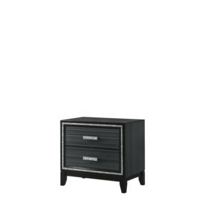 Haiden Weathered Black Finish Nightstand With Two <b>Drawers</b> Modern Bedroom Storage Unit - Product Image 1