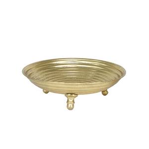 BOLSILLOS VACÍOS/CENTRO DE MESA EN METAL DORADO A RAYAS DIAMANTADAS 27 cm - Product Image 1