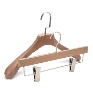 Custom Wooden Single Tier Antique <strong>Trouser</strong> <strong>Hangers</strong> <strong>with</strong> <strong>Clips</strong> for Wardrobe and Living Room Use - Product Image 1