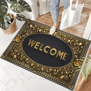 Polyester cristal velours tapis de porte d'entrée antidérapant anti-saleté extérieur intérieur <span class=keywords><strong>paillasson</strong></span> de bienvenue pour motif de pierre domestique - Product Image 2