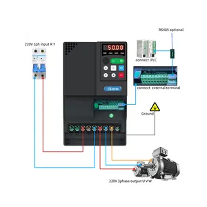 3 phase 220V ac motor speed variator 7.5hp 10hp VFD drives 5.5kw 7.5kw frequency inverter