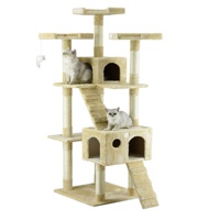 Arbre à chat Xxl de 72 "Maison de jeu amusante 5 couleurs Grand arbre à gratter pour chat Tour d'arbre à chat simple avec petite boule