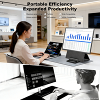 Moniteur portable 23,8 pouces pour extension d'écran d'ordinateur portable 100Hz FHD, support magnétique pliable, support de bureau USB C, OEM ODM, vente en gros