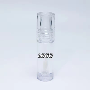 Nuevo en Stock: Envase Transparente Redondo de 8ML/7ML para Brillo Labial, Tubo Vacío con Aplicador de Brocha Grande, Botella de Plástico para Brillo Labial Sin Logotipo - Product Image 1