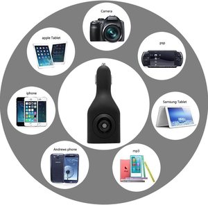 Caricabatterie per auto per telefoni cellulari caricabatterie da parete per auto Dual USB portatile 2 in 1 con spina pieghevole per iPhone Galaxy <span class=keywords><strong>LG</strong></span> Google - Product Image 4