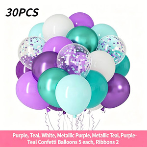 Set de Globos de Látex Metálicos de 10 Pulgadas con Cinta para Decoración de Fiestas de Cumpleaños Infantiles, Bodas, Temática de Sirena, Arcoíris, Plateado, Minimalista - Product Image 2