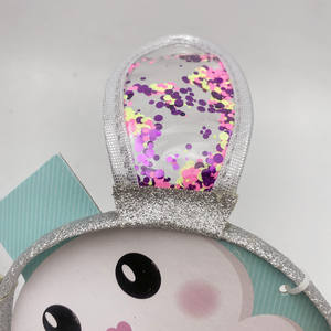 Commerce extérieur transfrontalier bandeau à oreilles de lapin à paillettes irisées mignon dessin animé doux fille accessoire de cheveux fête - Product Image 3