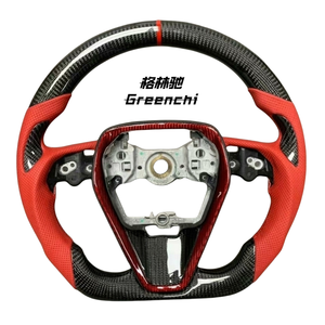 Volant de voiture personnalisé en fibre de carbone pour Toyota Camry Corolla E210 (2019-2022), fond plat - Product Image 1