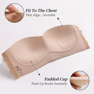 XB168 <span class=keywords><strong>Reggiseno</strong></span> a Fascia Senza Spalline Taglia E, Design Monoblocco, Tessuto Antiscivolo, Senza Ferretto, con Nastro Adesivo Trasparente - Product Image 6