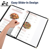 Pochettes de menu A4 en cuir transparent, durables et rechargeables, avec inserts personnalisables pour restaurants, bars, hôtels et cafés