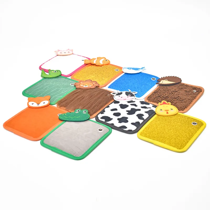 10Pcs Sensory Mats for Autistic Children Assorted Tactile Sequin Flip Fabric Sensory Toys for Tactile Play