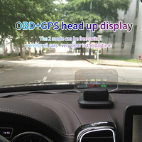 Pantalla HUD LCD WiiYii C1 con Temperatura del Agua y Reloj, Sistema Dual OBD2 GPS para Automóvil