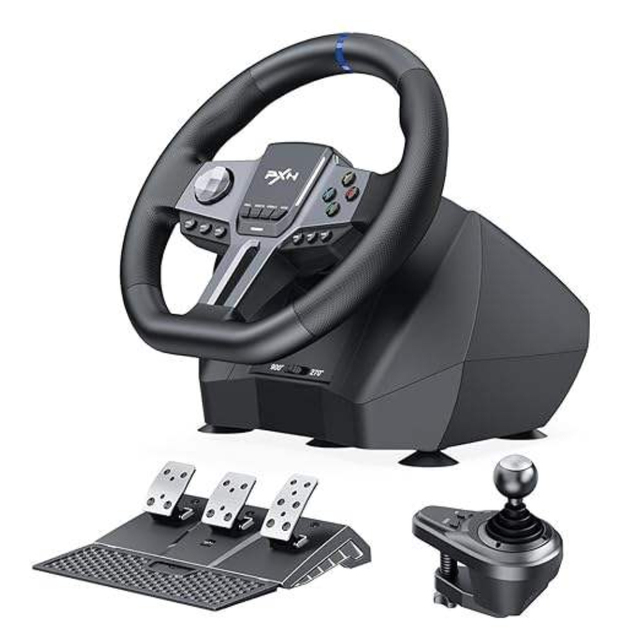 PXN V9 Gen2 Racing Simulator H-Pattern Shifter Driving Wheel Hall Induction Pedals Steering Wheel for Forza Horizon5 PS4 Xbox PC