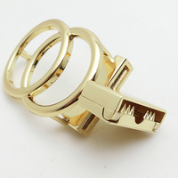 Boucle de ceinture double anneau réversible pour femme, 30 mm, finition dorée, design à clip, logo personnalisé, accessoires de mode en cuir, vente en gros