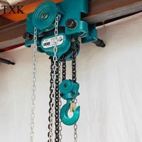 Palans à chaîne manuels TXK 2 tonnes de qualité supérieure à faible hauteur de levage, palan à chaîne industriel 2 tonnes 3 tonnes avec chaîne G80